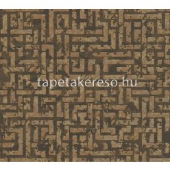   AS Creation My Home My Spa habos, vlies anyagú barna, arany színű geometriai modern tapéta