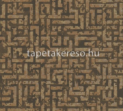 AS Creation My Home My Spa habos, vlies anyagú barna, arany színű geometriai modern tapéta