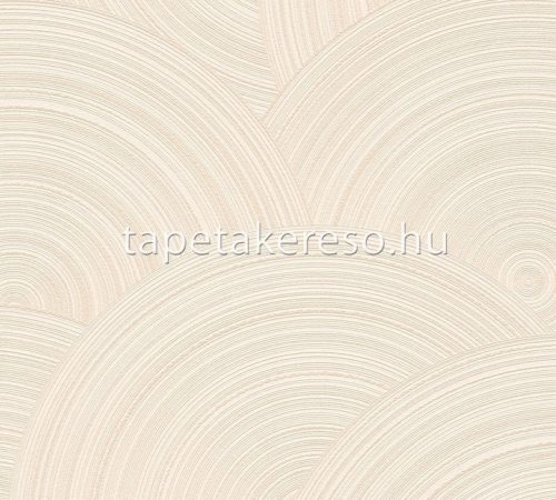 AS Creation My Home My Spa habos, vlies anyagú beige, ezüst színű körös, geometriai, 3d modern tapéta