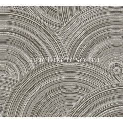   AS Creation My Home My Spa habos, vlies anyagú barna, fehér, arany színű körös, geometriai, 3d modern tapéta