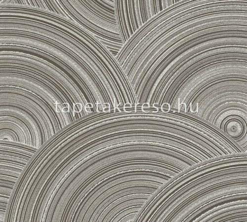 AS Creation My Home My Spa habos, vlies anyagú barna, fehér, arany színű körös, geometriai, 3d modern tapéta