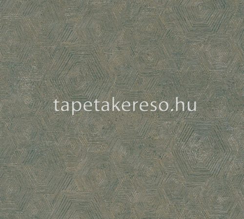 AS Creation My Home My Spa habos, vlies anyagú zöld, ezüst színű struktúrált, geometriai modern tapéta