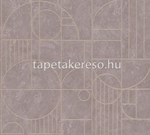 AS Creation My Home My Spa habos, vlies anyagú szürke, arany színű geometriai, betonhatású modern tapéta