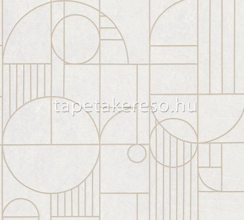 AS Creation My Home My Spa habos, vlies anyagú szürke, arany színű geometriai, betonhatású modern tapéta