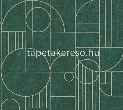 AS Creation My Home My Spa habos, vlies anyagú zöld, arany színű geometriai, betonhatású modern tapéta