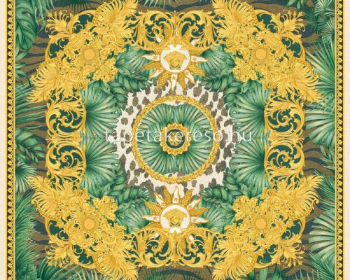 AS Creation Versace 5 vinyl, vlies anyagú fehér, arany, barna, zöld színű kazettás, barokk, versace modern tapéta