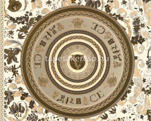 AS Creation Versace 5 vinyl, vlies anyagú csillámos, barna, fehér, szürke színű versace modern tapéta