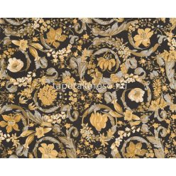   AS Creation Versace 5 vinyl, vlies anyagú fekete, arany, barna, csillámos színű virágos, barokk modern tapéta