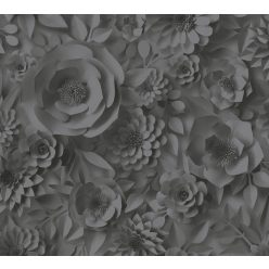   AS Creation Pint Walls vinyl, vlies anyagú szürke, fekete színű virágos, 3d modern tapéta