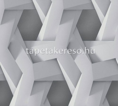 AS Creation Pint Walls vlies, vinyl anyagú fehér, szürke színű fonott, geometriai, 3d modern tapéta