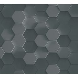   AS Creation Pint Walls vinyl, vlies anyagú fekete, szürke színű geometriai, 3d, sejtminta modern tapéta