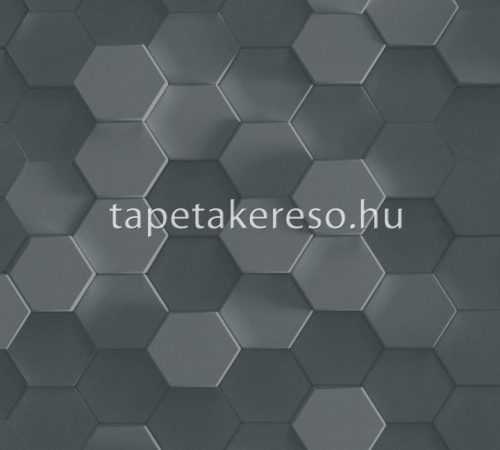 AS Creation Pint Walls vinyl, vlies anyagú fekete, szürke színű geometriai, 3d, sejtminta modern tapéta