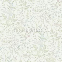   Boras Borosan HEM vlies anyagú fehér, zöld, rózsaszín, kék színű virágos, leveles modern, natural tapéta