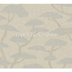   AS Creation Nara vlies, vinyl anyagú barna, kék színű fás, textilhatású modern tapéta