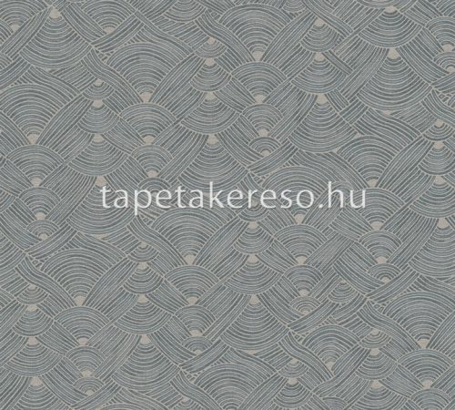 AS Creation Nara vlies, vinyl anyagú kék, barna színű geometriai, textilhatású modern tapéta