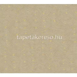   AS Creation Nara vlies, vinyl anyagú sárga, barna színű geometriai, textilhatású modern tapéta