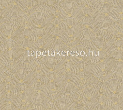 AS Creation Nara vlies, vinyl anyagú sárga, barna színű geometriai, textilhatású modern tapéta
