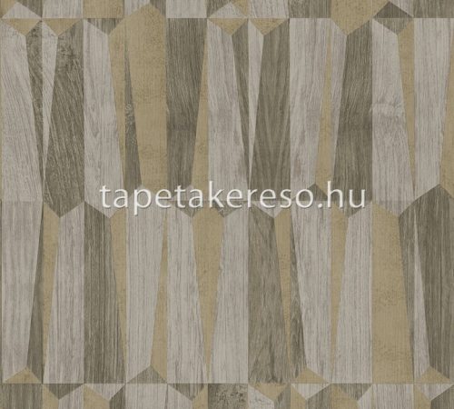 AS Creation Nara vlies, vinyl anyagú szürke, barna színű famintás modern tapéta