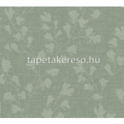   AS Creation Nara vlies, vinyl anyagú zöld színű leveles, textilhatású modern tapéta