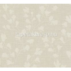   AS Creation Nara vlies, vinyl anyagú beige színű leveles, textilhatású modern tapéta