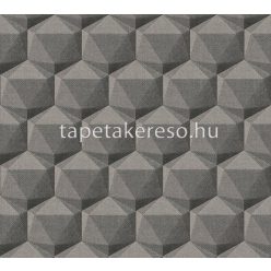   AS Creation Nara vlies, vinyl anyagú barna, szürke színű 3d, geometriai, szövethatású modern tapéta
