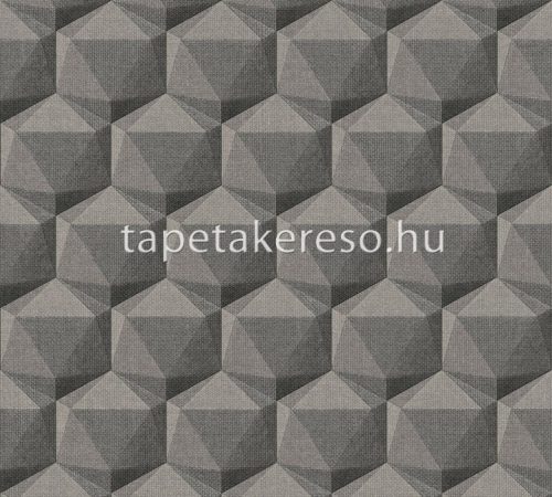 AS Creation Nara vlies, vinyl anyagú barna, szürke színű 3d, geometriai, szövethatású modern tapéta