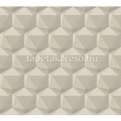   AS Creation Nara vlies, vinyl anyagú beige, barna, szürke színű 3d, geometriai, szövethatású modern tapéta