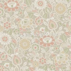   Boras Borosan HEM vlies anyagú fehér, barna, zöld színű virágos modern, natural tapéta