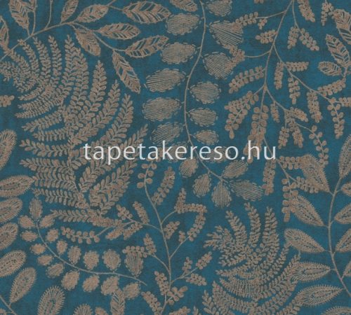 AS Creation BOS-The Battle of Style vlies, vinyl anyagú kék, barna színű leveles modern tapéta