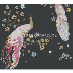   AS Creation House of Turnowsky vlies, vinyl anyagú fekete, sárga, kék, fehér, rózsaszín színű madaras, virágos romantikus tapéta