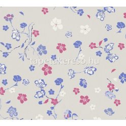   AS Creation House of Turnowsky vlies, vinyl anyagú beige, kék, pink színű virágos romantikus tapéta