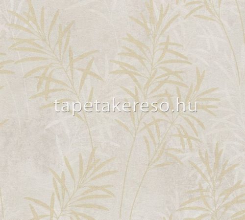 AS Creation Terra vlies, vinyl anyagú beige, arany színű leveles modern, natural tapéta