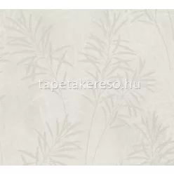   AS Creation Terra vlies, vinyl anyagú törtfehér, beige, szürke színű leveles modern, natural tapéta