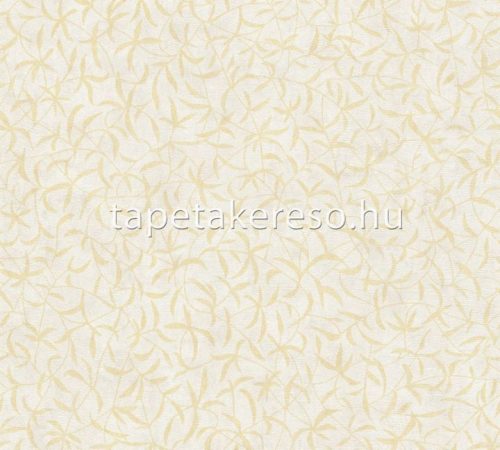 AS Creation Terra vlies, vinyl anyagú beige, okker színű leveles modern, natural tapéta
