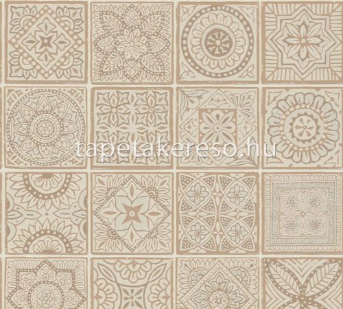 AS Creation Terra habos, vlies anyagú barack, beige, csillámos színű csempe modern, natural tapéta