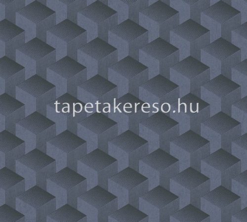 AS Creation Profitex 2022 habos, vlies anyagú kék, fekete színű 3d, geometriai modern tapéta