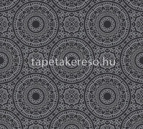 AS Creation Profitex 2022 vlies anyagú fekete, ezüst színű mandala modern tapéta