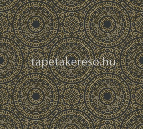 AS Creation Profitex 2022 vlies anyagú fekete, arany színű mandala modern tapéta