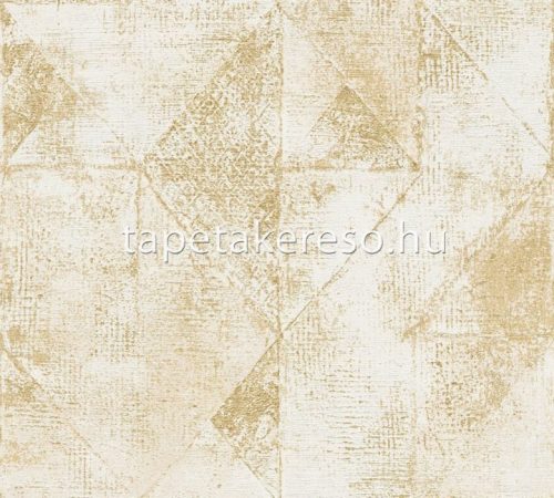 AS Creation Profitex 2022 vlies, vinyl anyagú krém, arany színű koptatott, geometriai modern tapéta
