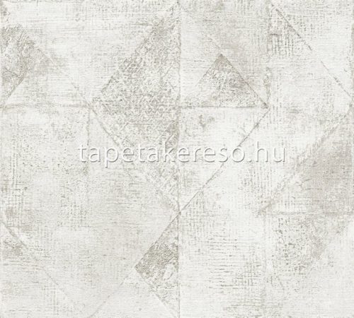AS Creation Profitex 2022 vlies, vinyl anyagú fehér, szürke, gyöngyház színű koptatott, geometriai modern tapéta