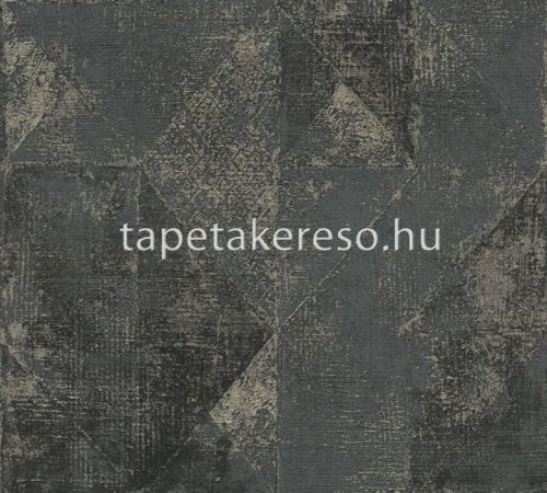 AS Creation Profitex 2022 vlies, vinyl anyagú fekete, arany színű koptatott, geometriai modern tapéta