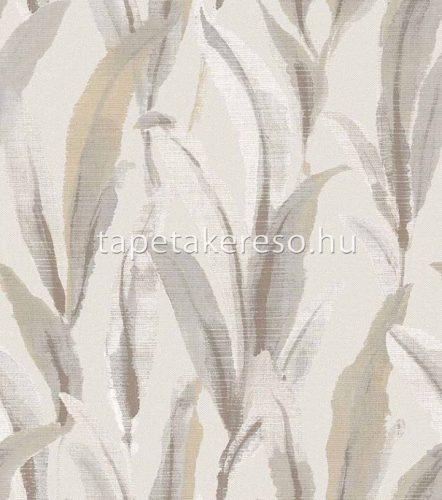 Cristiana Masi Arche vlies, vinyl anyagú beige, szürke, sárga színű leveles, textilhatású modern tapéta