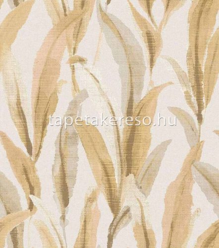 Cristiana Masi Arche vlies, vinyl anyagú beige, barna, arany színű leveles, textilhatású modern tapéta