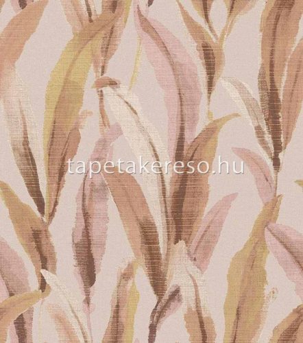 Cristiana Masi Arche vlies, vinyl anyagú beige, arany, mályva, barack színű leveles, textilhatású modern tapéta