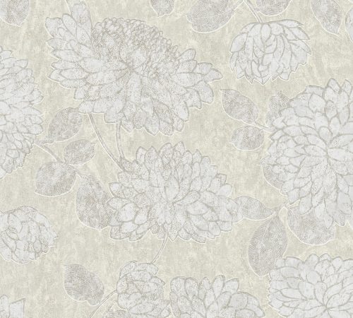 AS Creation Attractive 2 habos, vlies anyagú törtfehér, beige, gyöngyház színű virágos, indamintás, koptatott modern tapéta