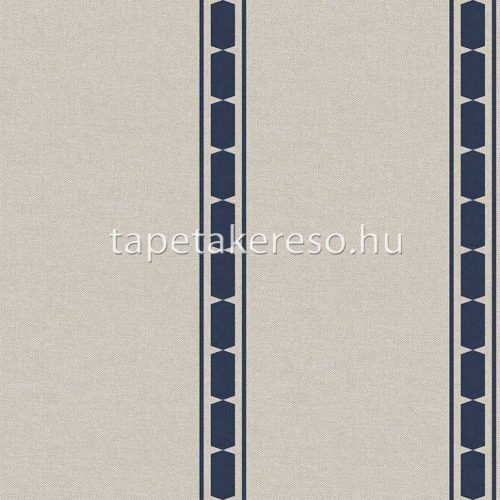 Cristiana Masi Arche vlies, vinyl anyagú beige, kék színű csíkos, geometriai, textilhatású modern tapéta
