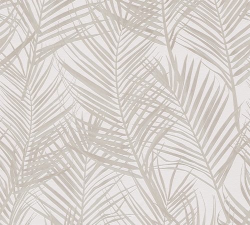 AS Creation Attractive 2 habos, vlies anyagú törtfehér, beige színű leveles modern tapéta