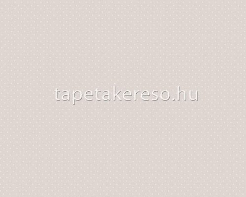 AS Creation Maison Charme vlies, vinyl anyagú beige, fehér színű pöttyös, textilhatású romantikus tapéta