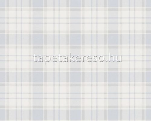 AS Creation Maison Charme vlies, vinyl anyagú törtfehér, szürke, beige színű kockás, textilhatású romantikus tapéta