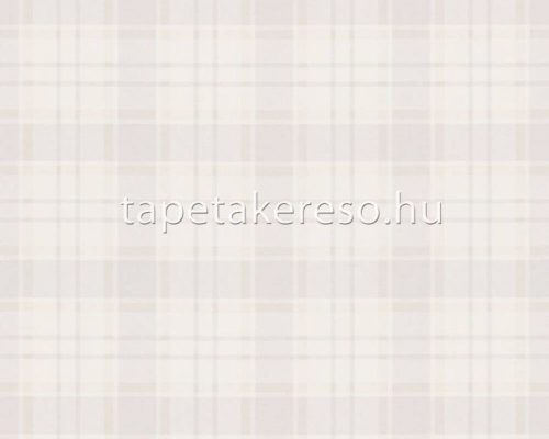 AS Creation Maison Charme vlies, vinyl anyagú fehér, szürke, beige színű kockás, textilhatású romantikus tapéta